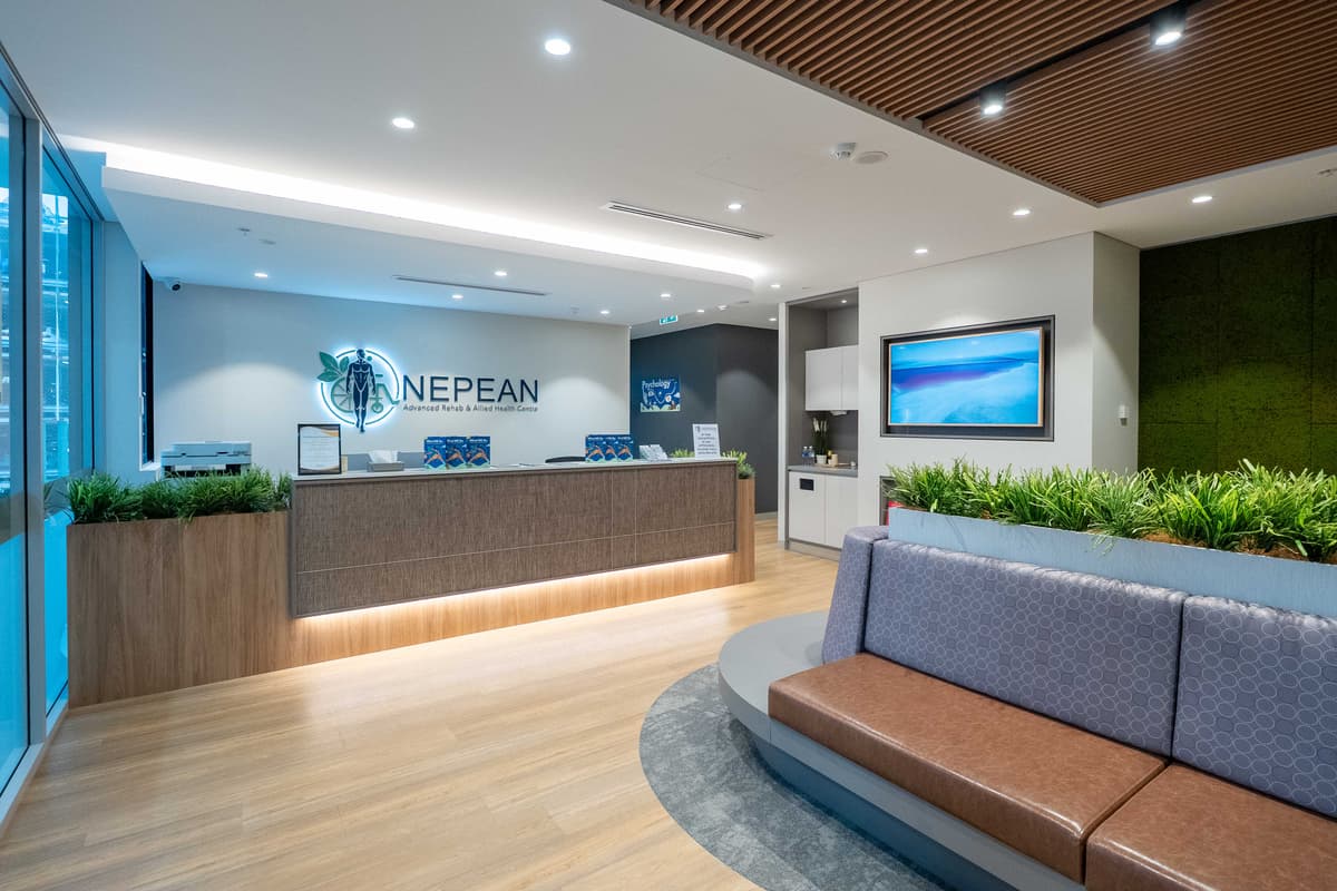 Reception desk at Nepean Advanced Rehab & Allied Health Centre in Kingswood