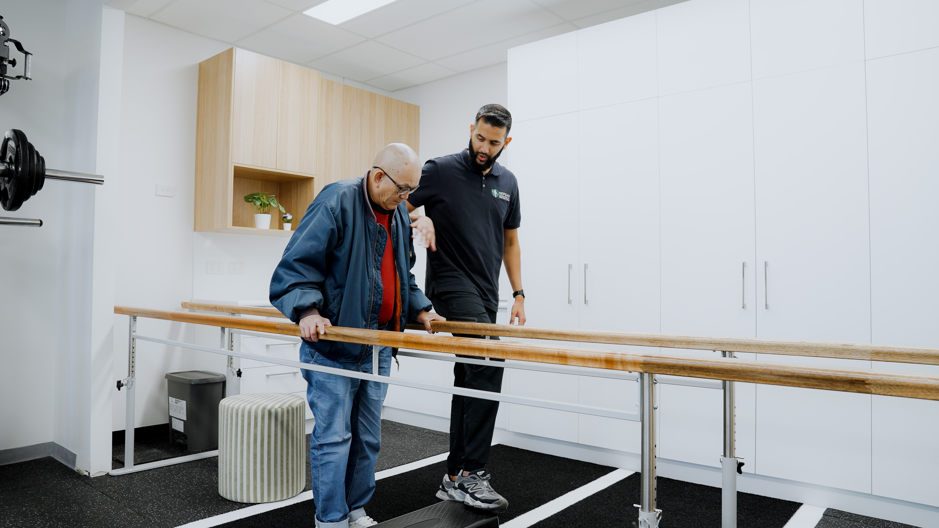 Balance training exercise in the Nepean Advanced Rehab gym