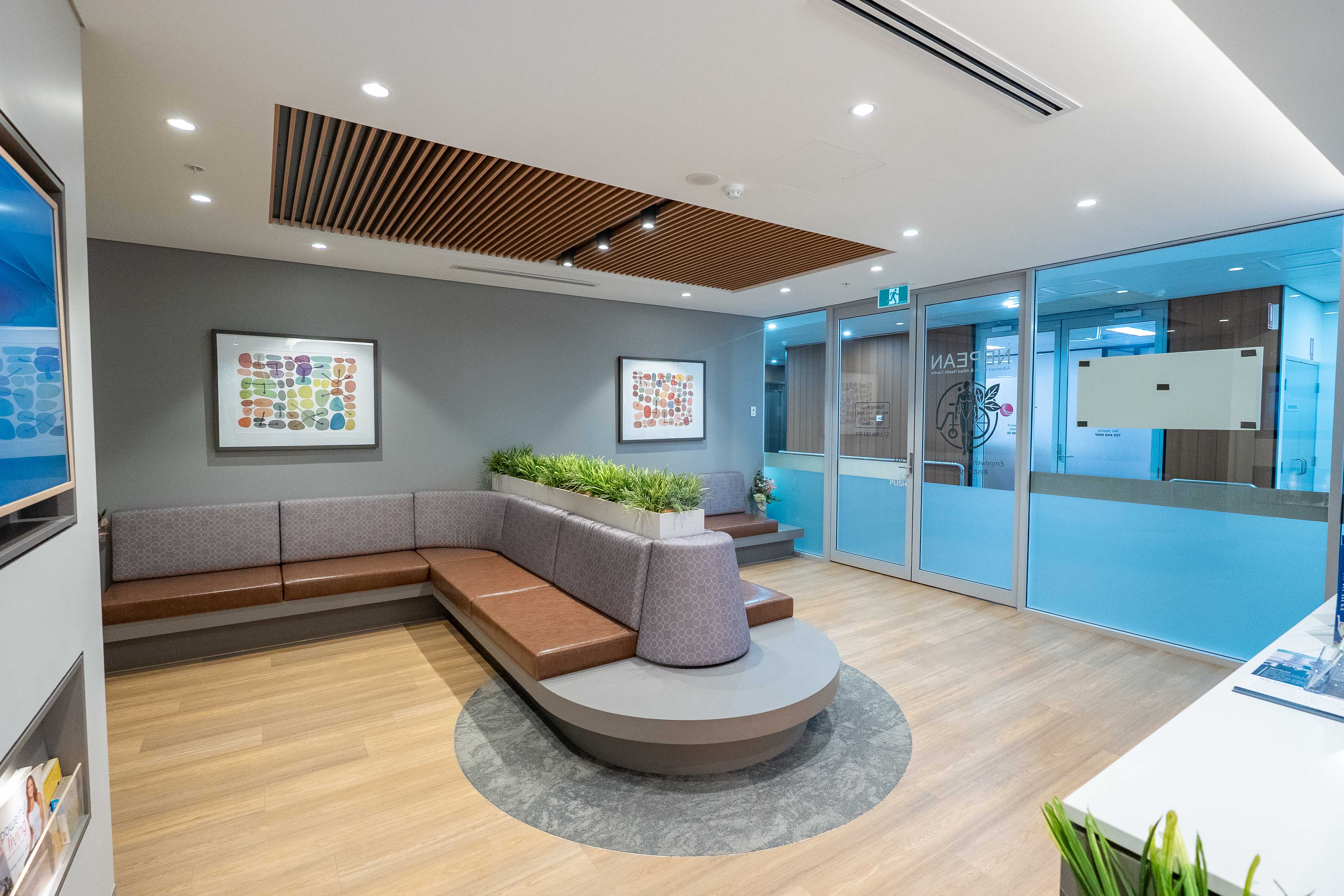 Comfortable clinic waiting area at Nepean Advanced Rehab Centre