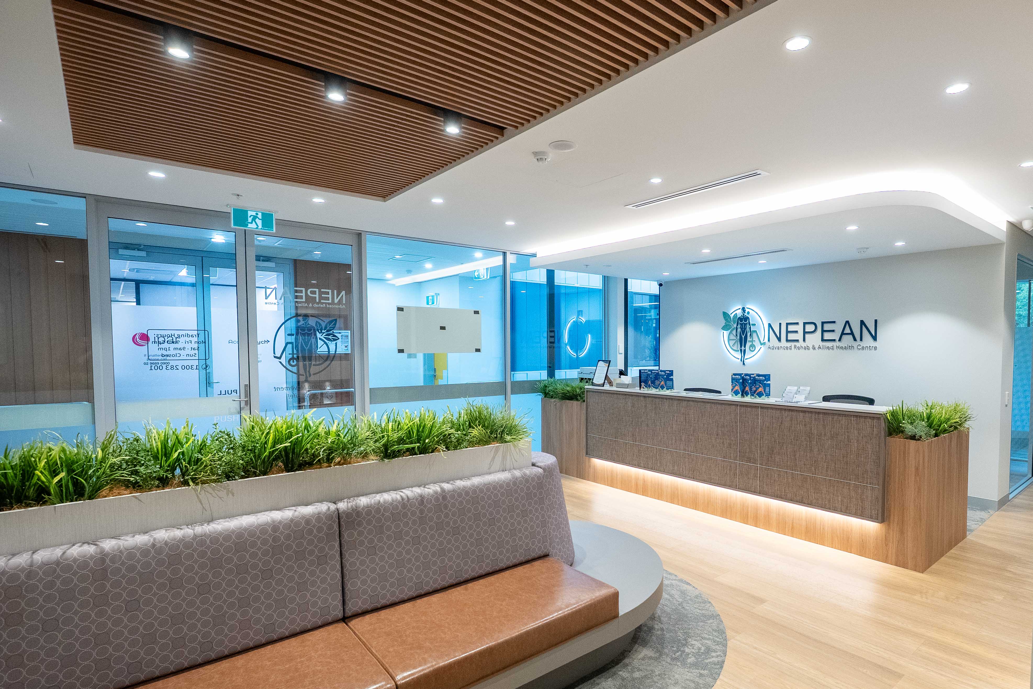 Lobby entrance and reception at Nepean Advanced Rehab & Allied Health Centre