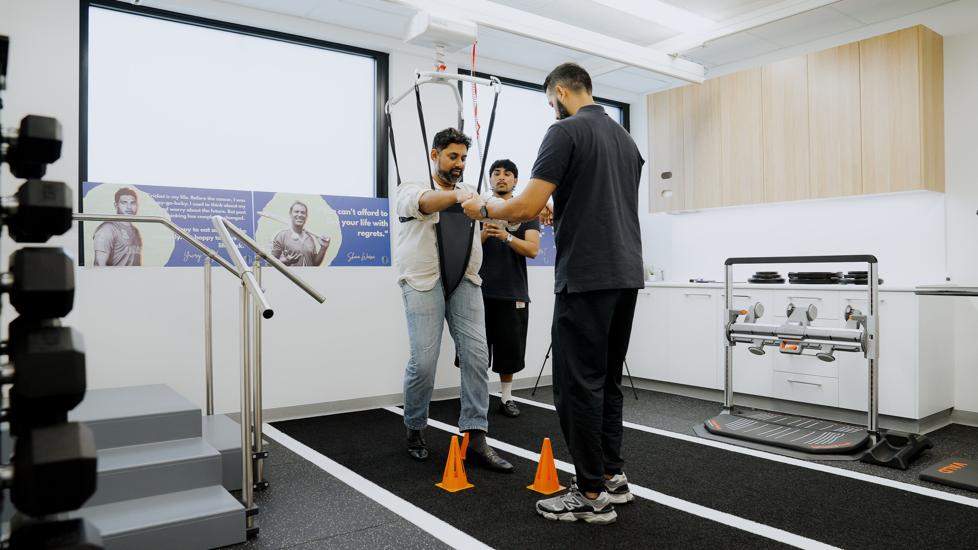 Overhead support walking therapy at Nepean Advanced Rehab