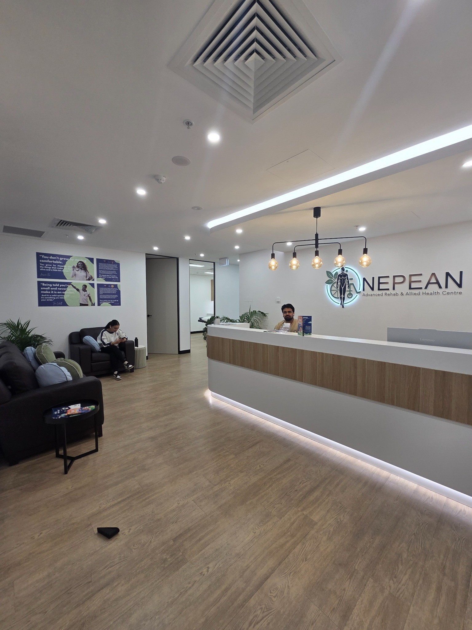 Reception and patient waiting room at Nepean Advanced Rehab